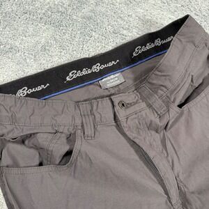 Eddie Bauer Gray Performance Elastic Waist Stretch Nylon Mens Size 34x32